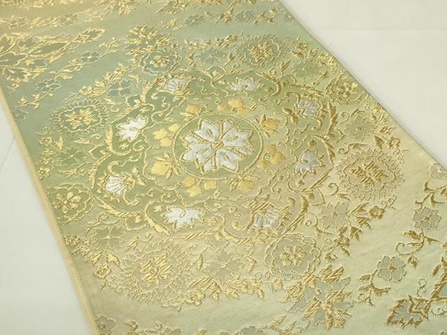 平和屋着物◎六通柄袋帯 更紗花文 金銀糸 正絹 逸品 AAAP0396wt