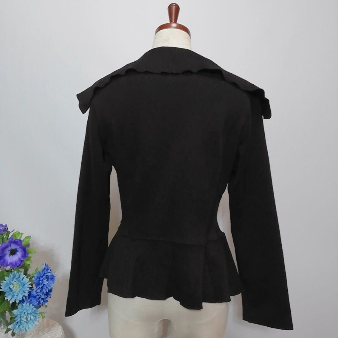 ナラカミーチェ 極上美品 ウール100% ショート丈 カーディガン 黒色系