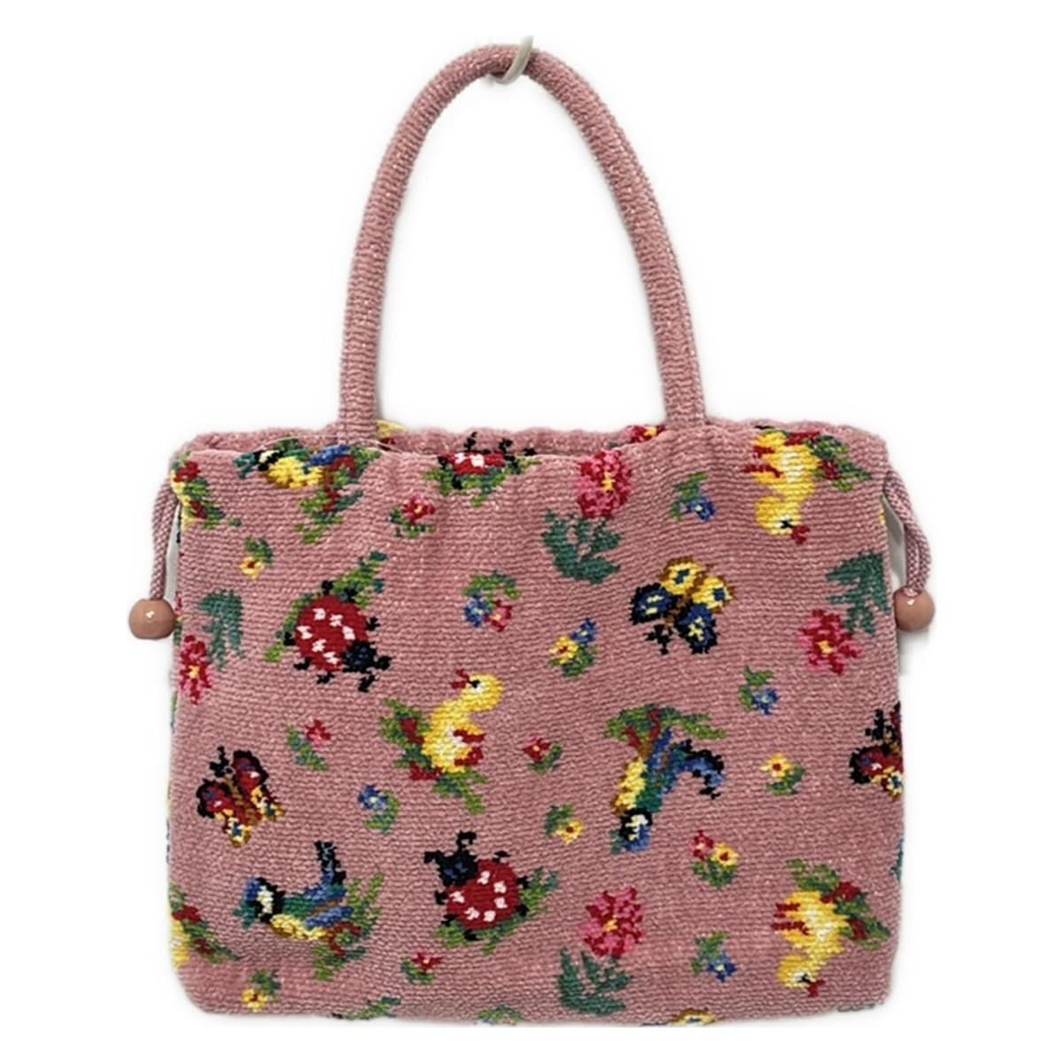 FEILER(フェイラー) トートバッグ美品 - ピンク×グリーン×マルチ 花柄