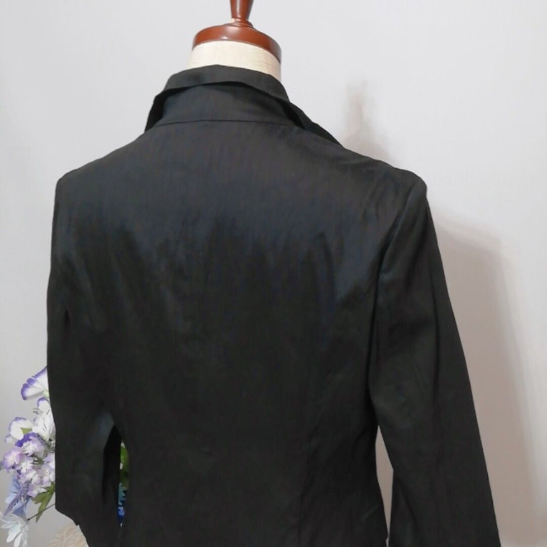 ナラカミーチェ 極上美品 薄手テーラードジャケット 麻混 黒色系 L