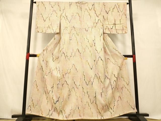 平和屋着物□上質な小紋 総絞り 霞文 暈し染め 正絹 逸品