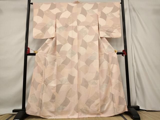 平和屋着物□上質な小紋 切嵌花文 地紋起こし 正絹 逸品 AABD9593st