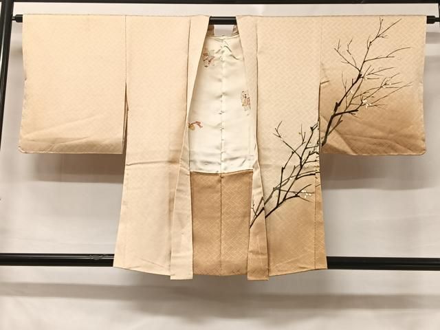 平和屋着物＃羽織　手描き　草花文　暈し染め　正絹　逸品　CABF1315in 平和屋着物＃羽織 手描き 枝花文 暈し染め 金彩 正絹 逸品 CABA3475ua