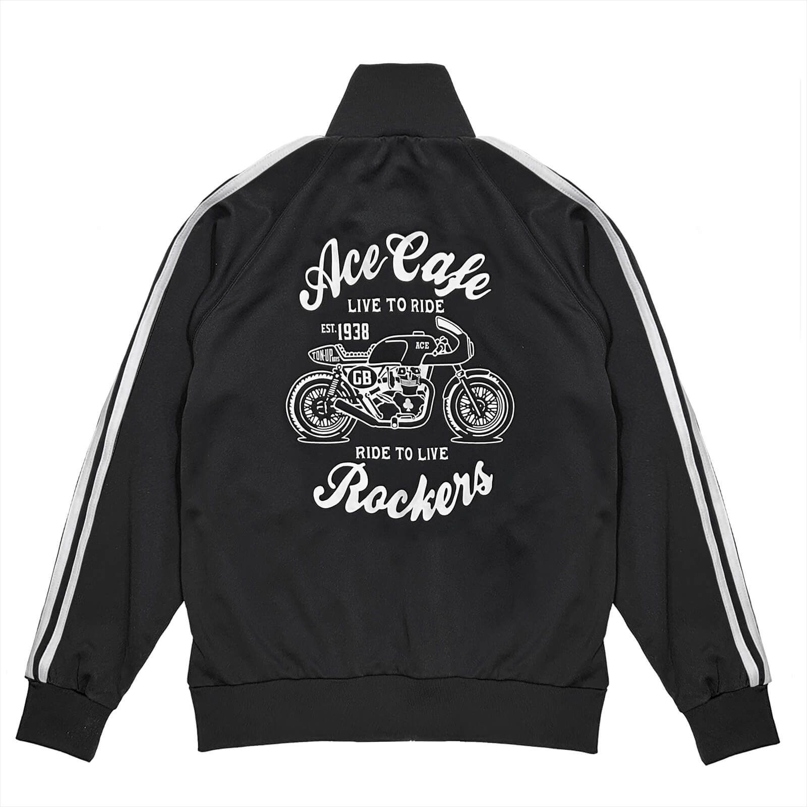 エースカフェロンドン トラックジャケット”Live to Ride”（BK/WHITE