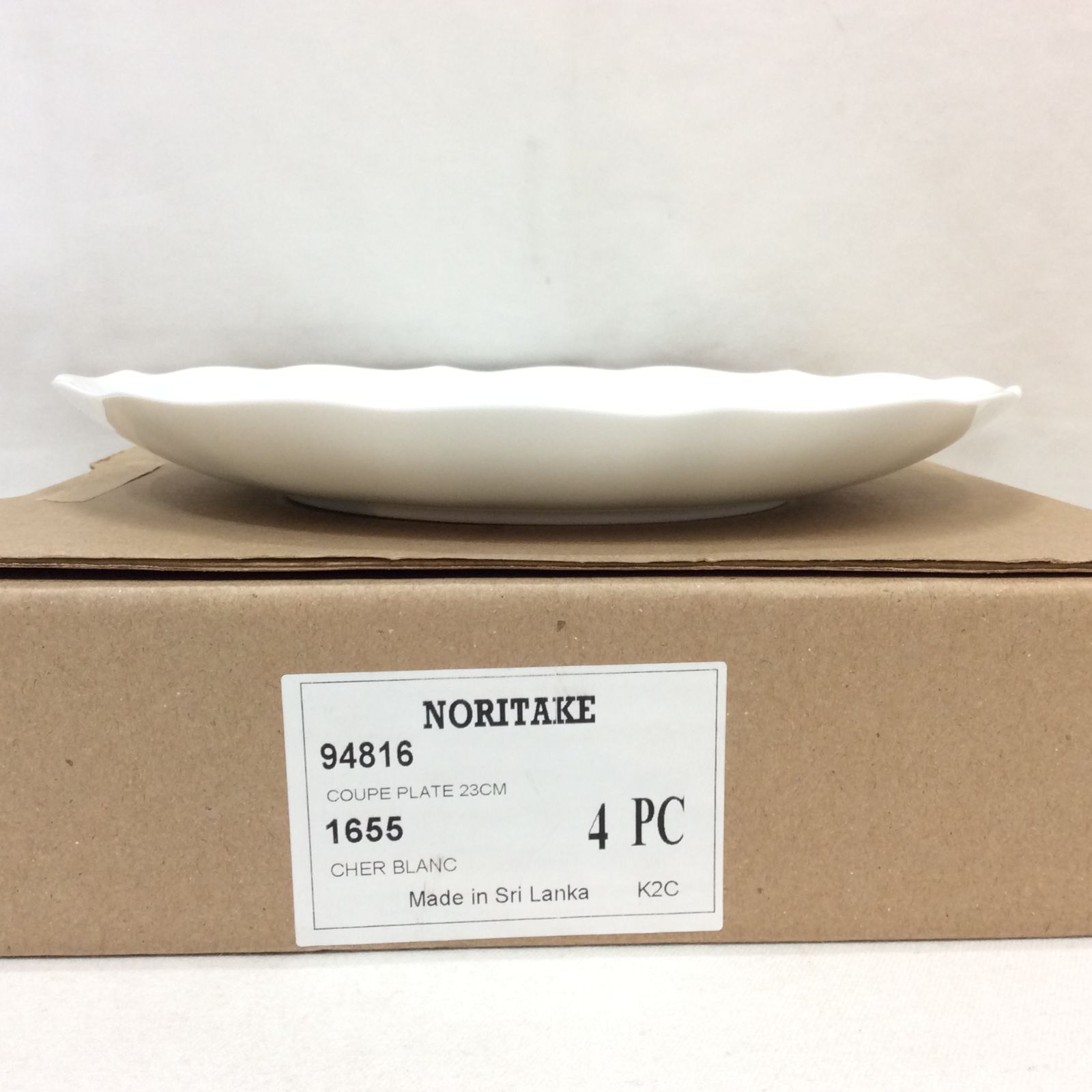 【新品未使用】ノリタケ シェールブラン プレート３枚 未使用☆Noritake ノリタケ シェール ブラン クーププレート 23cm 4枚