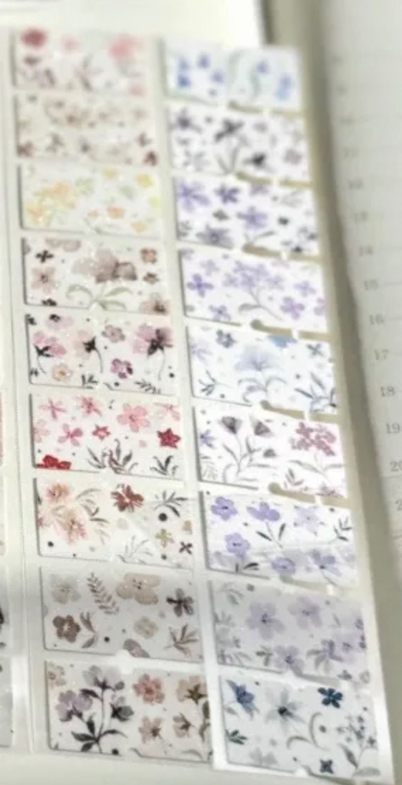 ラベラーシール 暖调小花 冷调小花 2点セット 花