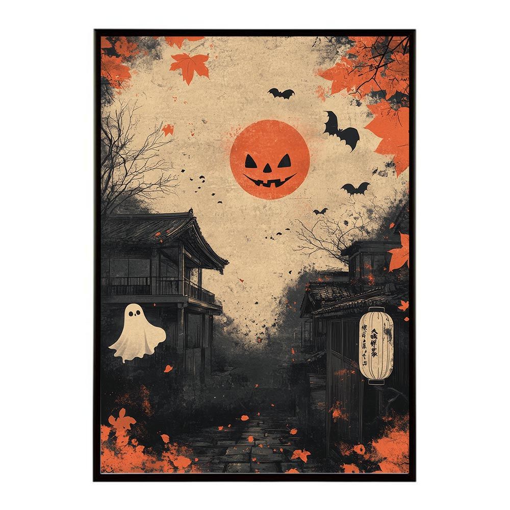 【B1サイズ（約73x103cm）】【lh-poster-9619】【フレーム付き】ハロウィン halloween ハロウィーン カボチャ ジャックオーランタン イベント 季節 子供 オレンジ 秋 ポスター インテリア