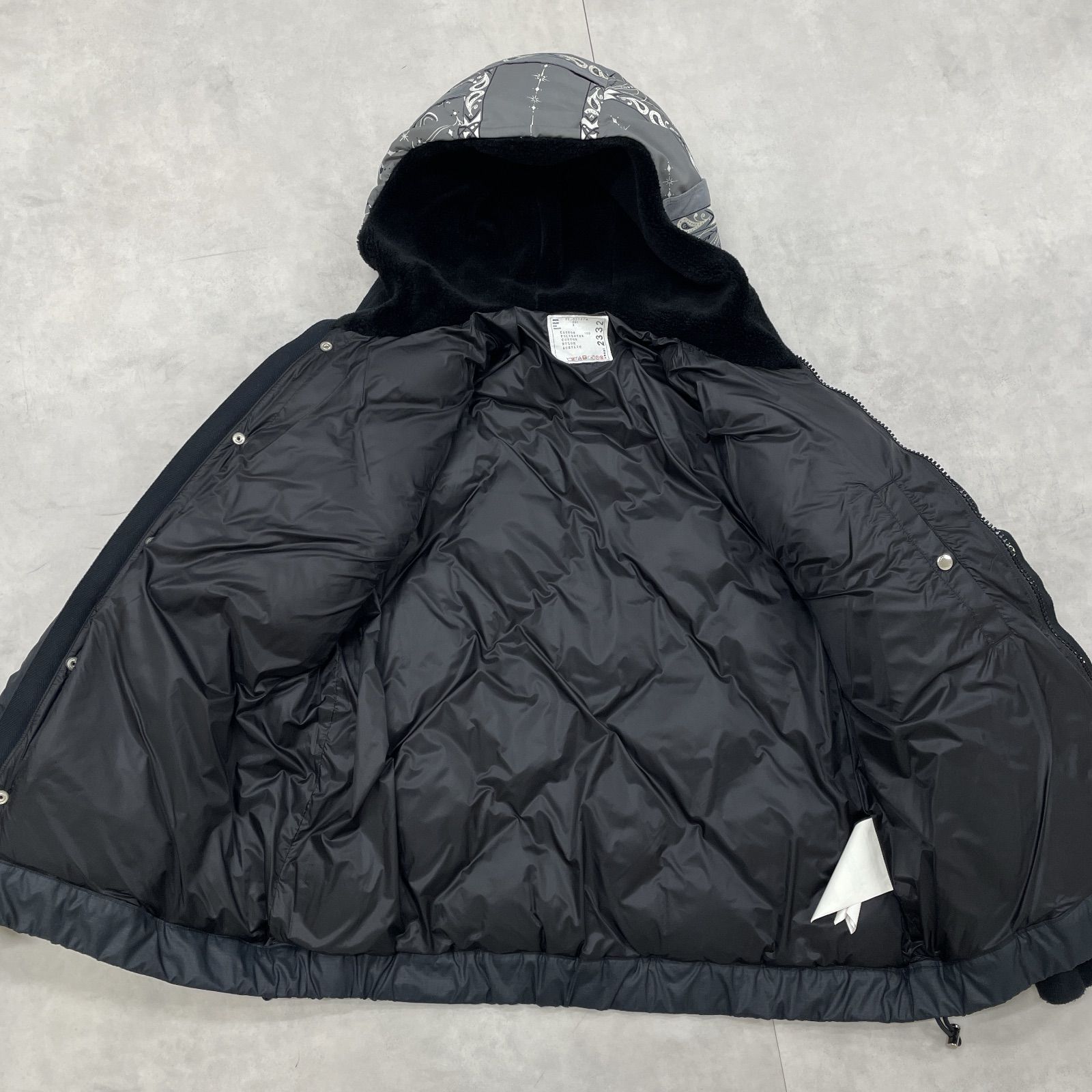 sacai サカイ Dr.Woo ドクターウー ダウンジャケット ペイズリー柄 