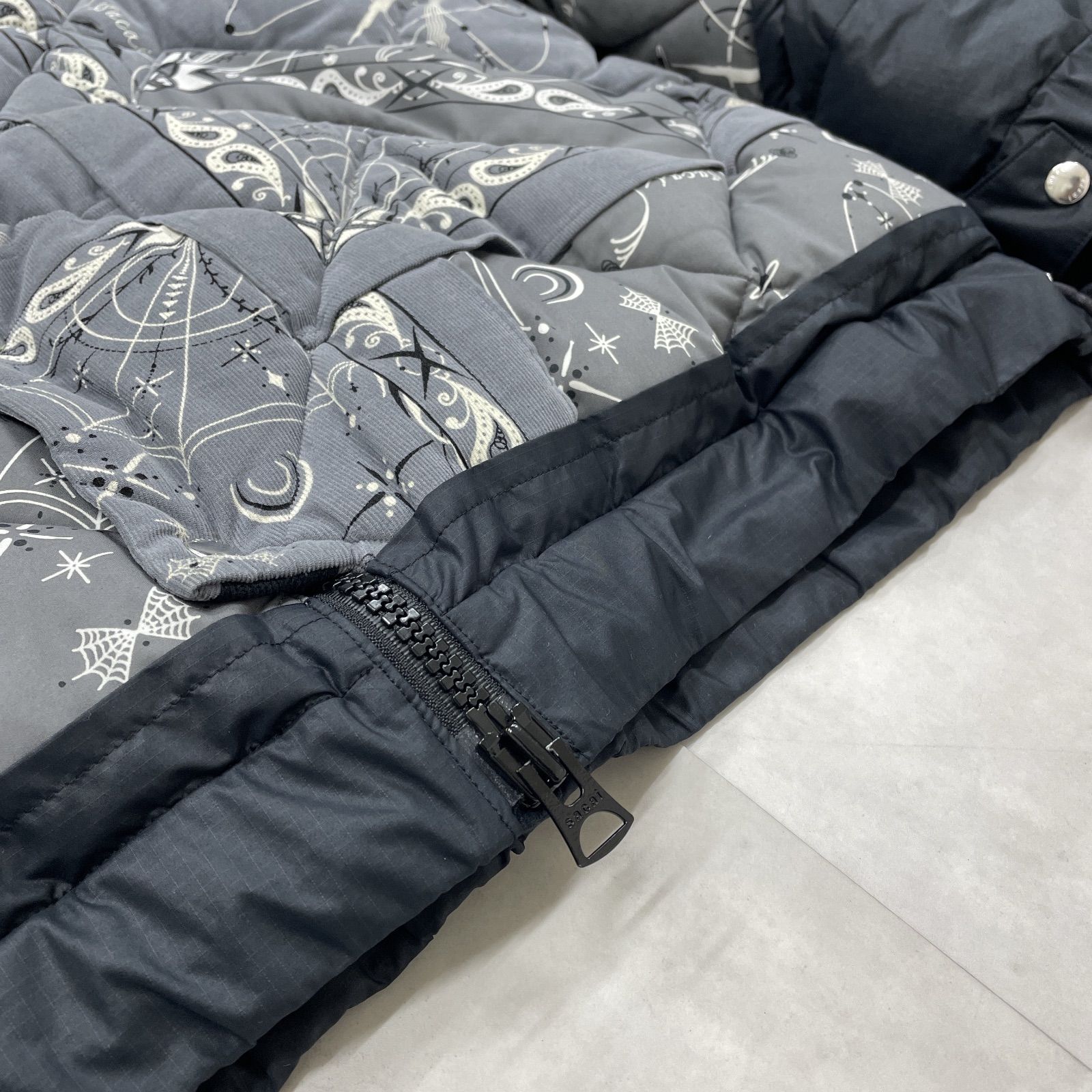 sacai サカイ Dr.Woo ドクターウー ダウンジャケット ペイズリー柄 