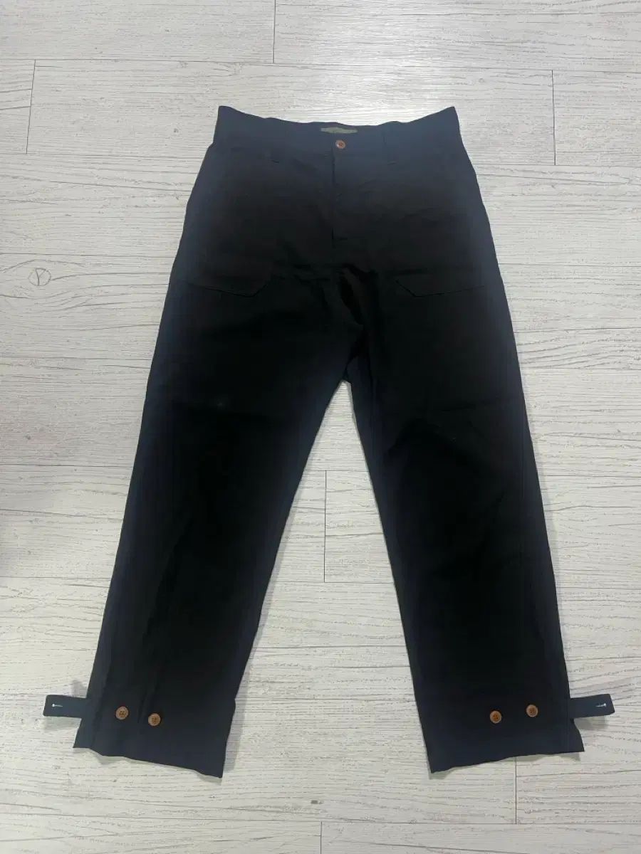wool fatigue pants black