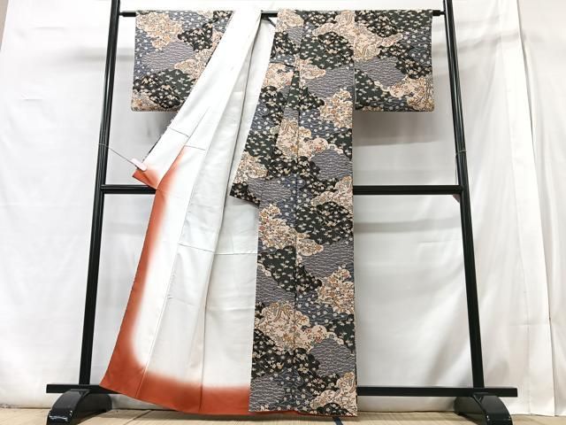 平和屋着物■上質な小紋　雲取り吉祥花文　正絹　逸品　CABF4353ev 平和屋着物□上質な小紋 雲取り吉祥花文 正絹 逸品 CABF4353ev 【公式