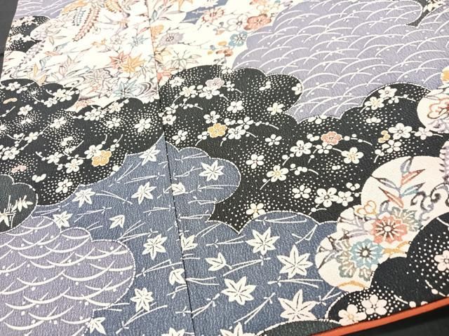 平和屋着物■上質な小紋　雲取り吉祥花文　正絹　逸品　CABF4353ev 平和屋着物□上質な小紋 雲取り吉祥花文 正絹 逸品 CABF4353ev 【公式