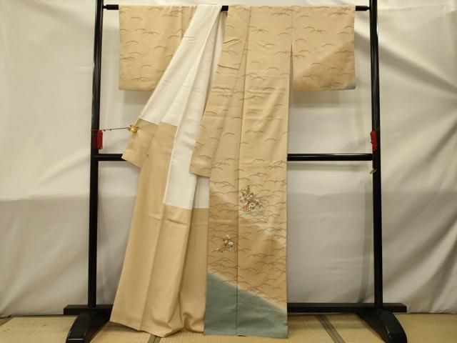 着物□訪問着 駒刺繍 打ち出の小槌 暈し染め 金彩 正絹 逸品