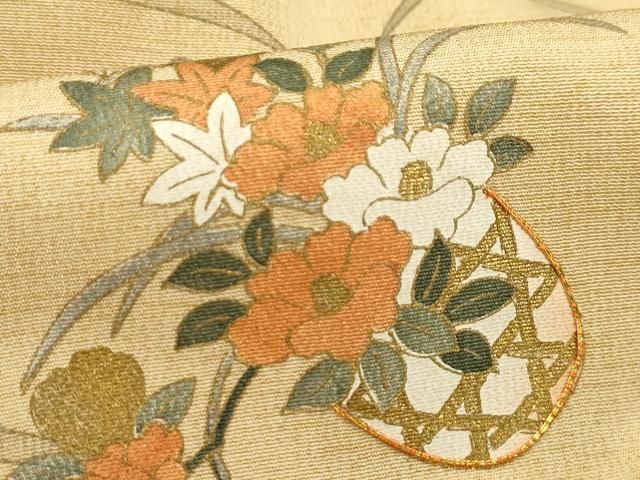 平和屋着物●訪問着　駒刺繍　絞り　舞花文　正絹　逸品　未使用　AABF1814ck 平和屋着物○訪問着 駒刺繍 絞り 舞花文 正絹 逸品 未使用 平和屋着物