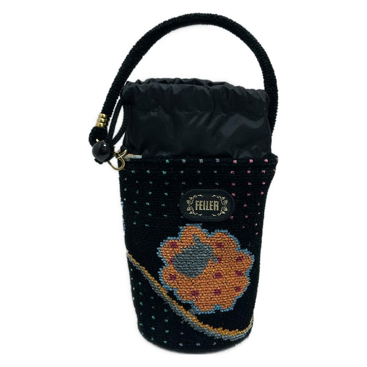 FEILER フェイラー 小物入れ 黒 オレンジ マルチ ボトルホルダー