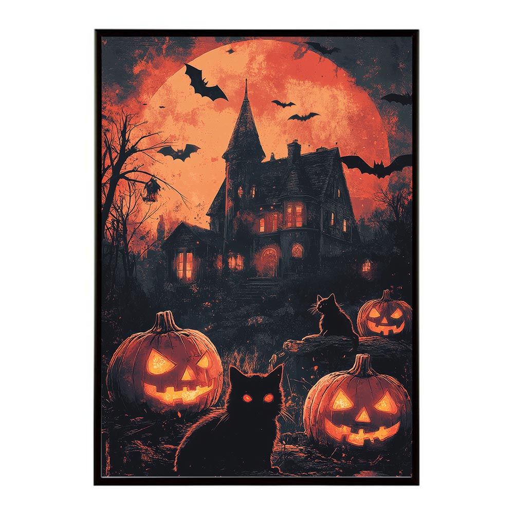 A1サイズ（約59x84cm）】【lh-poster-9641】【フレーム付き】ハロウィン halloween ハロウィーン カボチャ  ジャックオーランタン