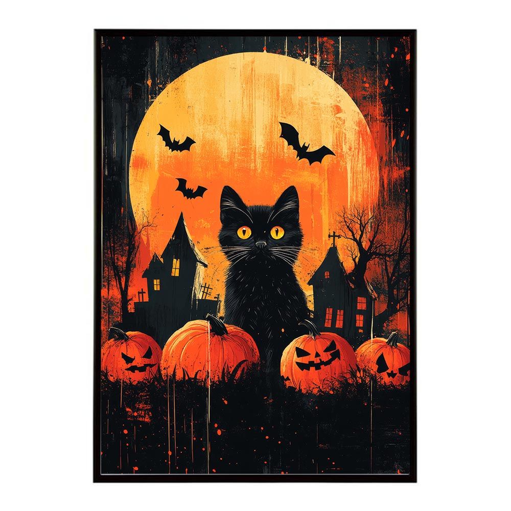 【A2サイズ（約42x59cm）】【lh-poster-9644】【フレーム付き】ハロウィン halloween ハロウィーン カボチャ ジャックオーランタン イベント 季節 子供 オレンジ 秋 ポスター インテリア