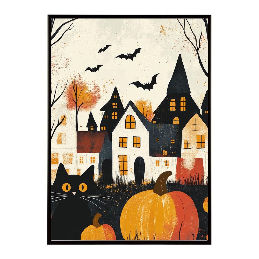 【B1サイズ（約73x103cm）】【lh-poster-9730】【フレーム付き】ハロウィン halloween ハロウィーン カボチャ ジャックオーランタン イベント 季節 子供 オレンジ 秋 ポスター インテリア