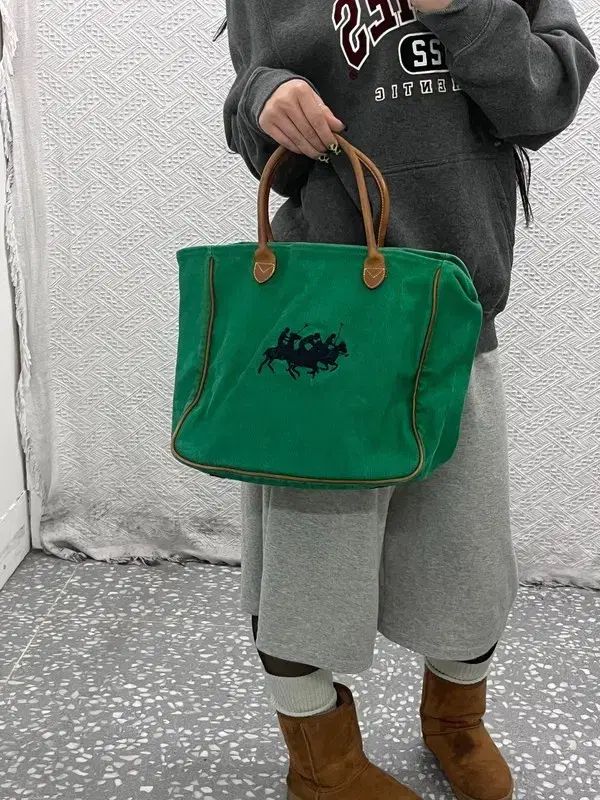 ポロラルフローレン キッチヴィンテージ グリーン トートバッグ C 07436