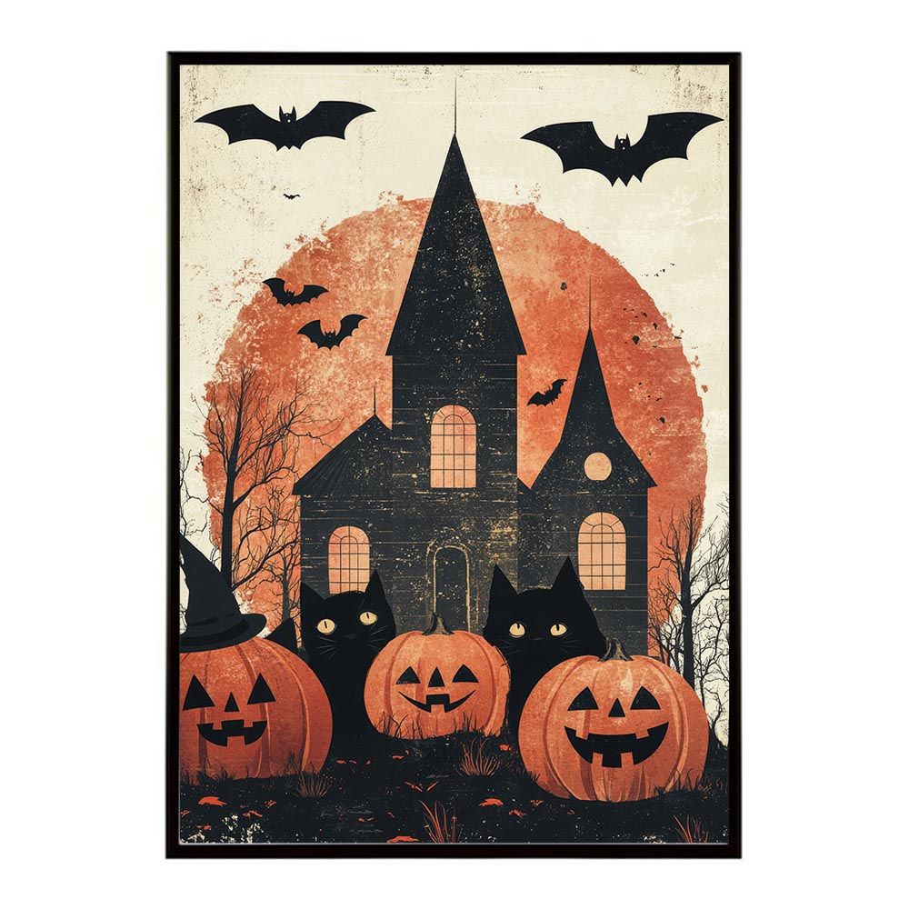 【A2サイズ（約42x59cm）】【lh-poster-9753】【フレーム付き】ハロウィン halloween ハロウィーン カボチャ ジャックオーランタン イベント 季節 子供 オレンジ 秋 ポスター インテリア