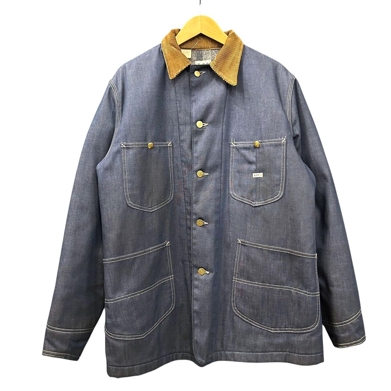 70 s ビンテージ リー デニム カバーオール ジャケット ブランケットライナー付き ダーク 42位 ヴィンテージ 70年代 Lee チョアジャケット