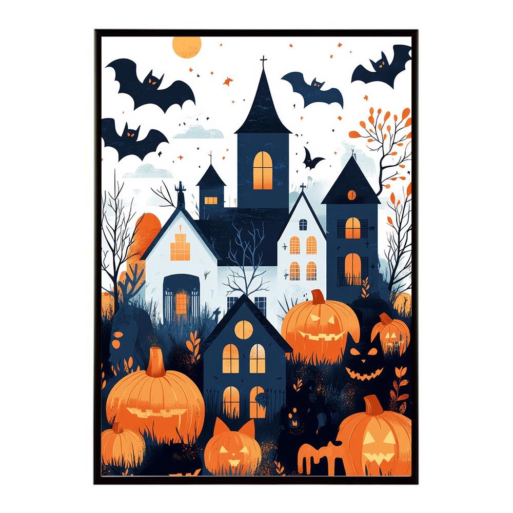 【B1サイズ（約73x103cm）】【lh-poster-9765】【フレーム付き】ハロウィン halloween ハロウィーン カボチャ ジャックオーランタン イベント 季節 子供 オレンジ 秋 ポスター インテリア インテリア小物 A4サイズ（約21x30cm）lh-poster-9765フレーム付き A4サイズ（約21x30cm）lh-poster-9765 B1サイズ（約73x103cm）lh-poster-9765フレーム付き B1サイズ（約73x103cm）lh-poster-9765フレーム Framed