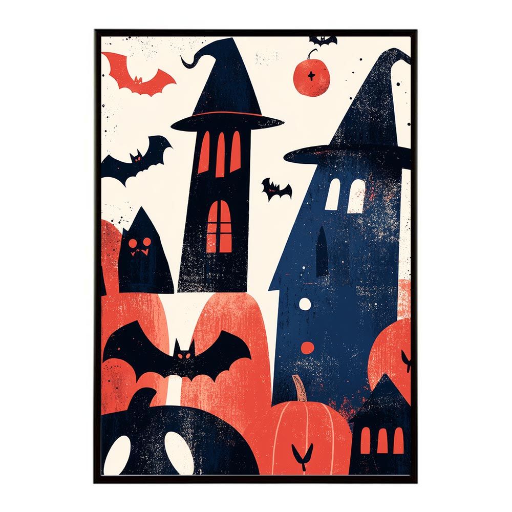 【B2サイズ（約51x73cm）】【lh-poster-9768】【フレーム付き】ハロウィン halloween ハロウィーン カボチャ ジャックオーランタン イベント 季節 子供 オレンジ 秋 ポスター インテリア