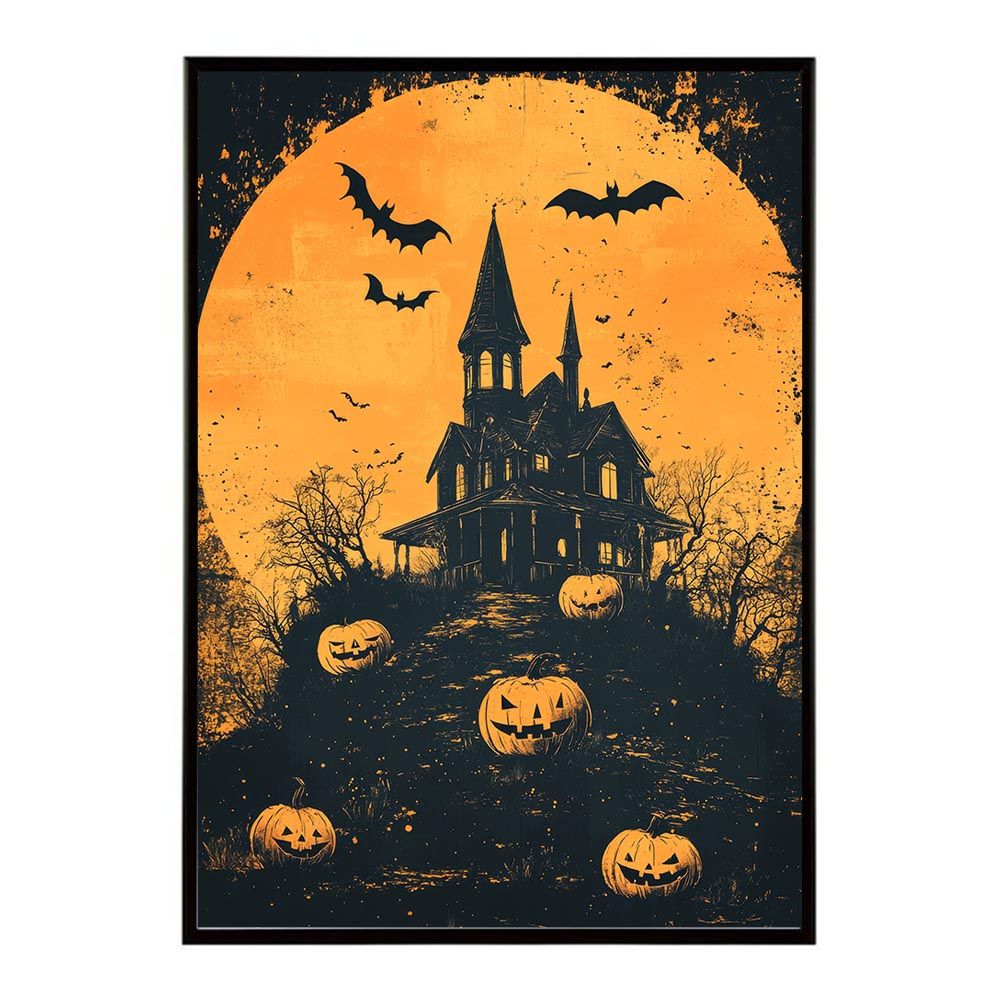 【B1サイズ（約73x103cm）】【lh-poster-9789】【フレーム付き】ハロウィン halloween ハロウィーン カボチャ ジャックオーランタン イベント 季節 子供 オレンジ 秋 ポスター インテリア