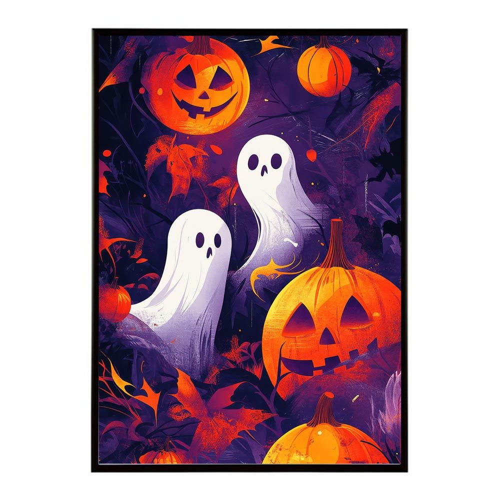 【B2サイズ（約51x73cm）】【lh-poster-9807】【フレーム付き】ハロウィン halloween ハロウィーン カボチャ ジャックオーランタン イベント 季節 子供 オレンジ 秋 ポスター インテリア