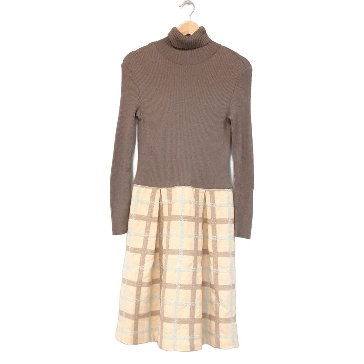 M S GRACY エムズグレイシー ワンピース サイズ40 レディース グレーベージュ アイボリー ライトブルー