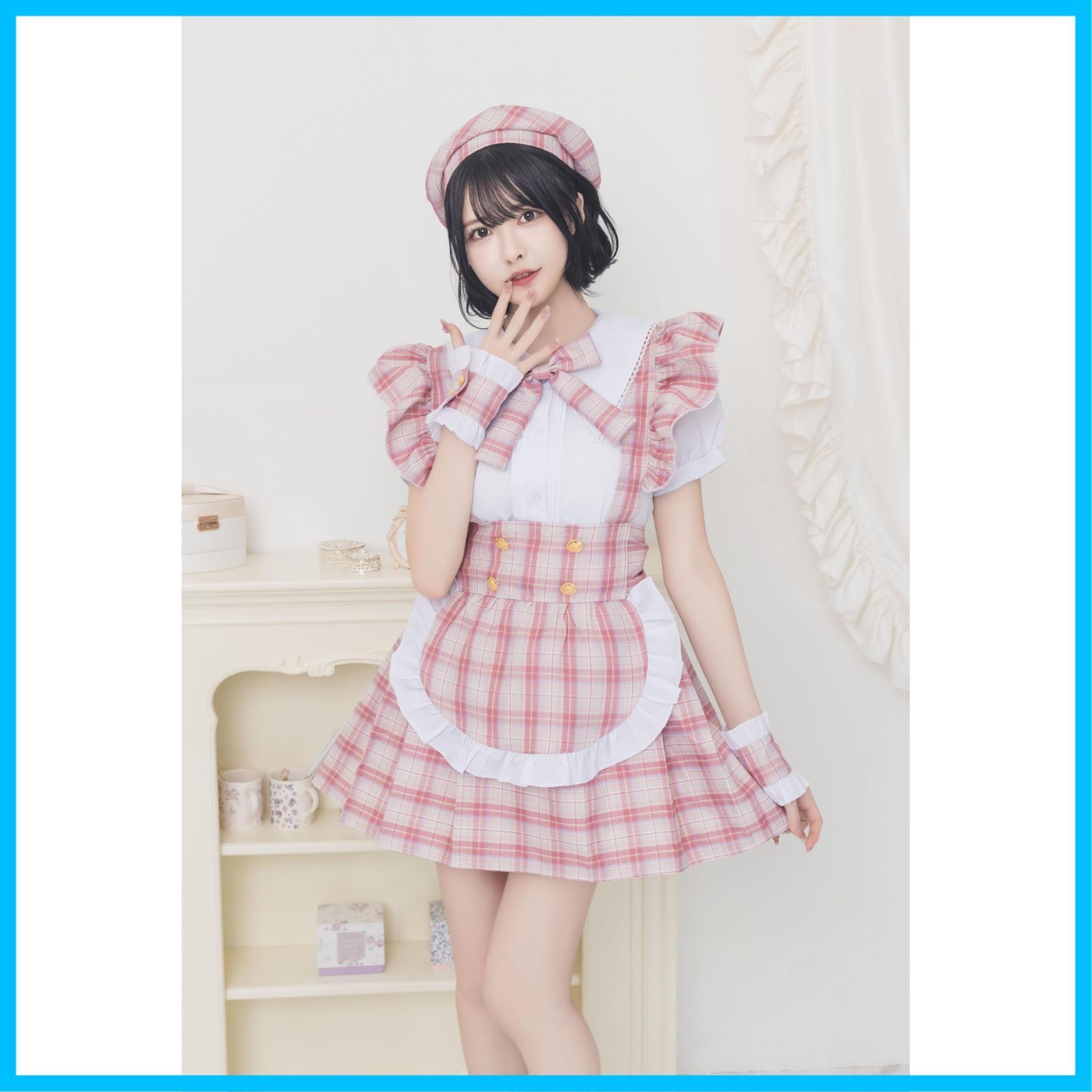 リリカルパレット コスプレ アイドルチェックメイド クリアストーン Clearstone レディース ピンク