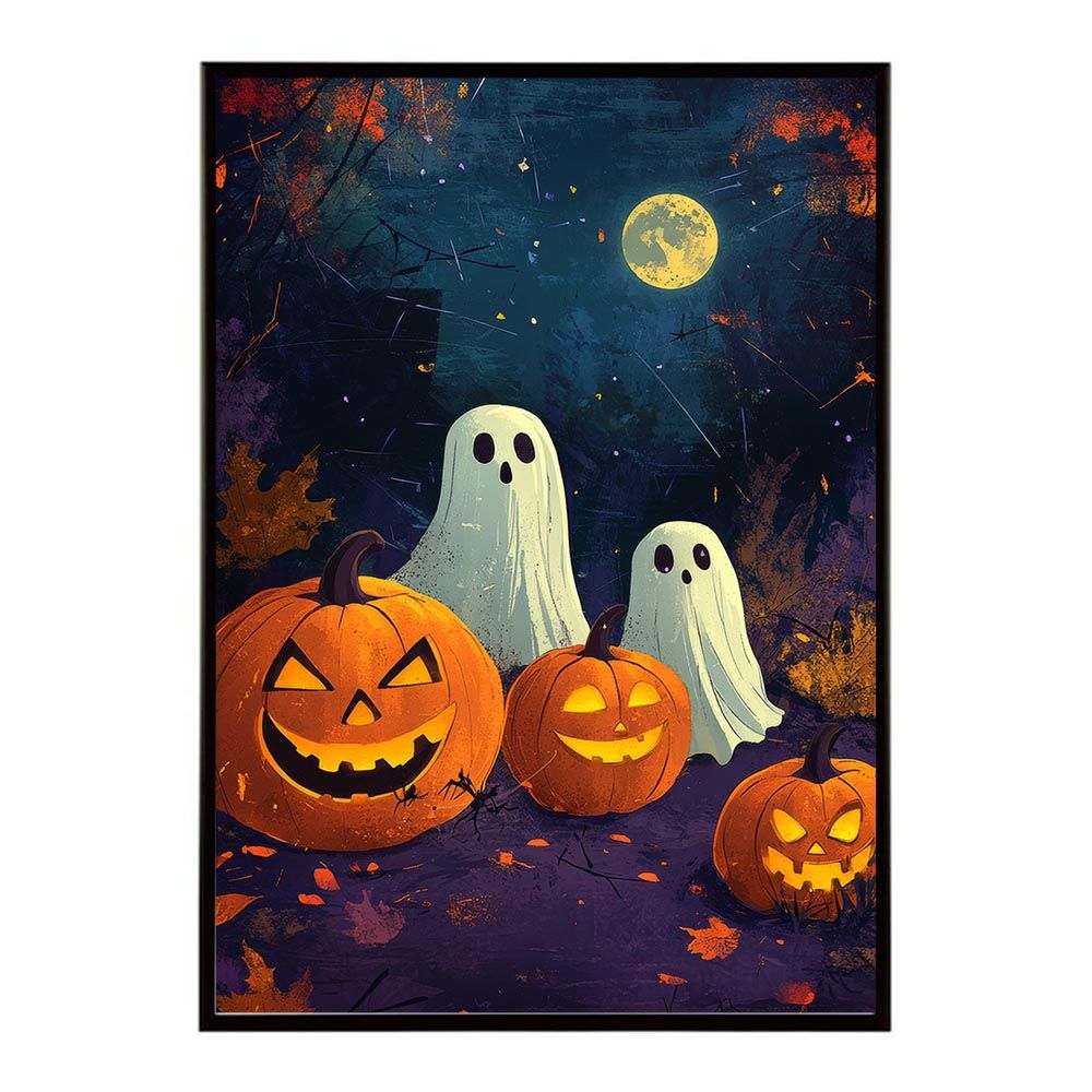 【A2サイズ（約42x59cm）】【lh-poster-9813】【フレーム付き】ハロウィン halloween ハロウィーン カボチャ ジャックオーランタン イベント 季節 子供 オレンジ 秋 ポスター インテリア