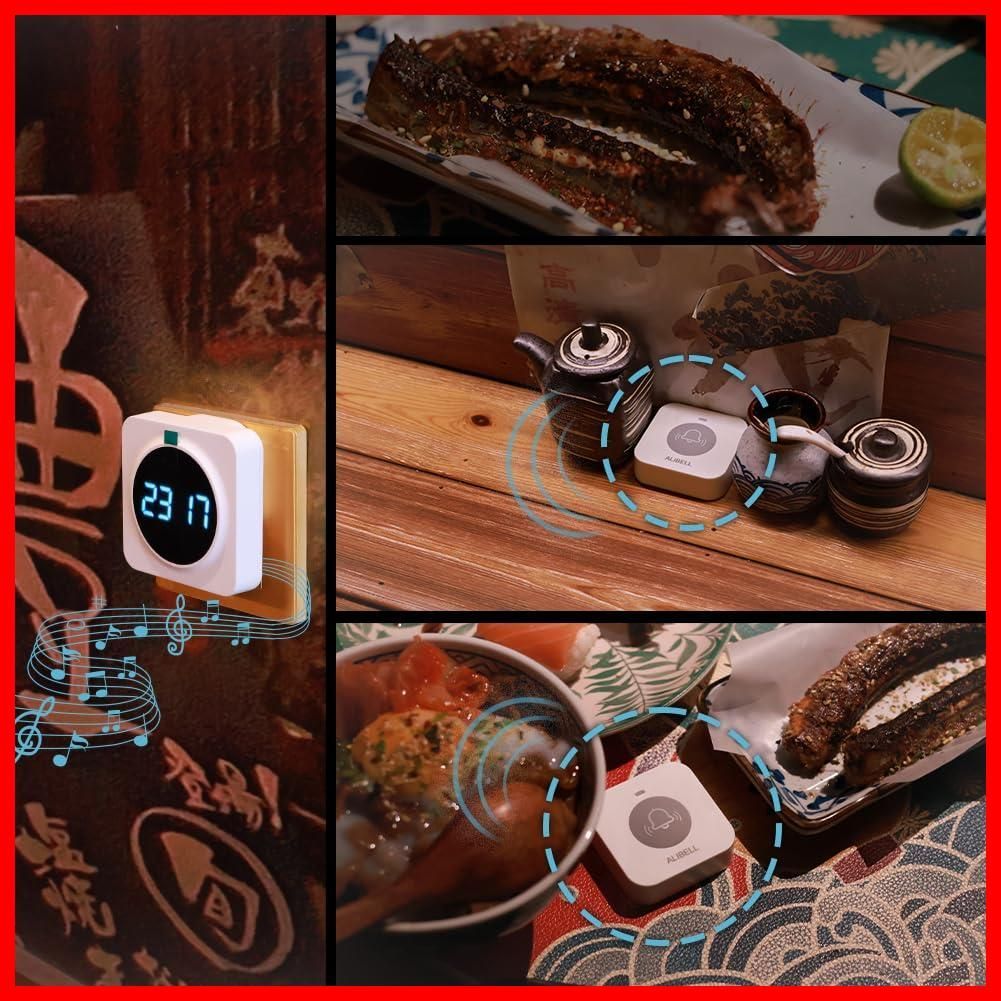 ワイヤレス 介護呼び出しベル 呼び鈴 無線呼び出しチャイム 呼び出しベル ワイヤレスチャイム 業務用呼び出しベル スタッフ呼び出しベル 受信機 1 子機 6 ALIBELL