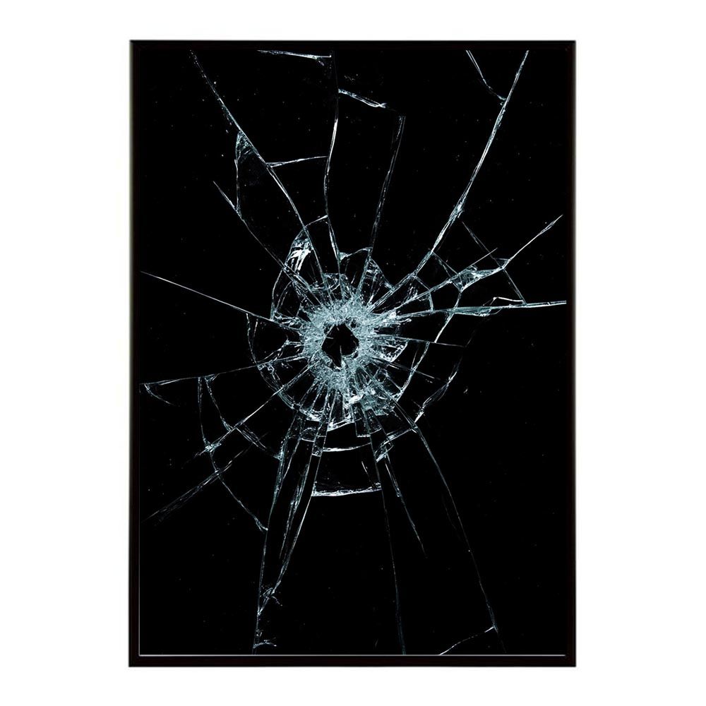 【B1サイズ（約73x103cm）】【lh-poster-9832】【フレーム付き】ガラス 幾何学 アート 割れ クラック 石 宝石 ストーン ポスター 縦 インテリア