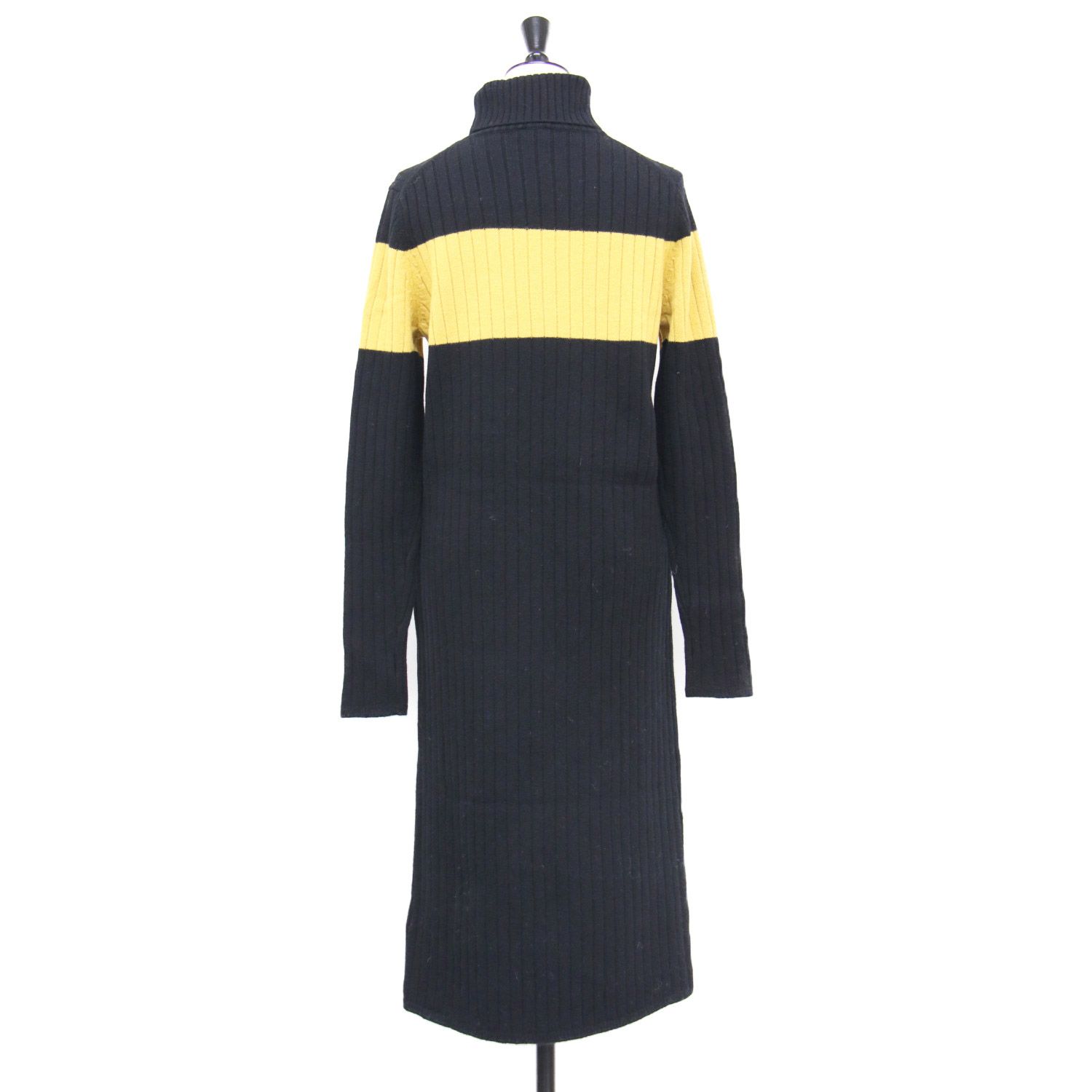 【新品タグ付き】ポールスミス　袖口マルチカラー　ニット　ワンピース　ロング　黒 タグ有り Paul Smith ポールスミス ニット ドッキング ワンピース 花柄