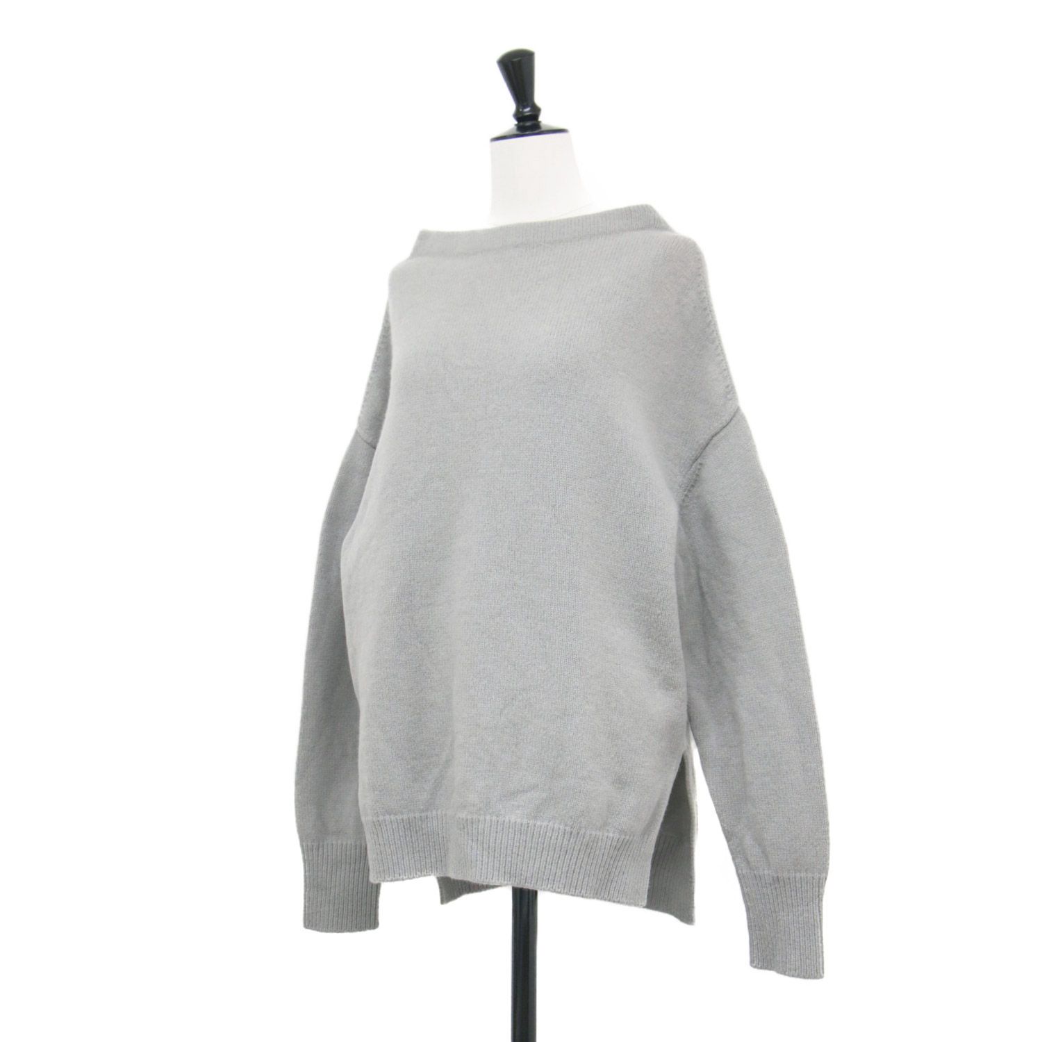 Deuxieme Classe ドゥーズィエム クラス ニット グレー サイズ:FREE | ウール カシミヤ ボトルネック プルオーバー / ニット | 長袖 ドロップショルダー スリット ミドルゲージ 天竺 | トップス セーター | 日本製【レディース】【中古】【K4660】 Deuxieme Classe ドゥーズィエム クラス ニット グレー サイズ:FREE