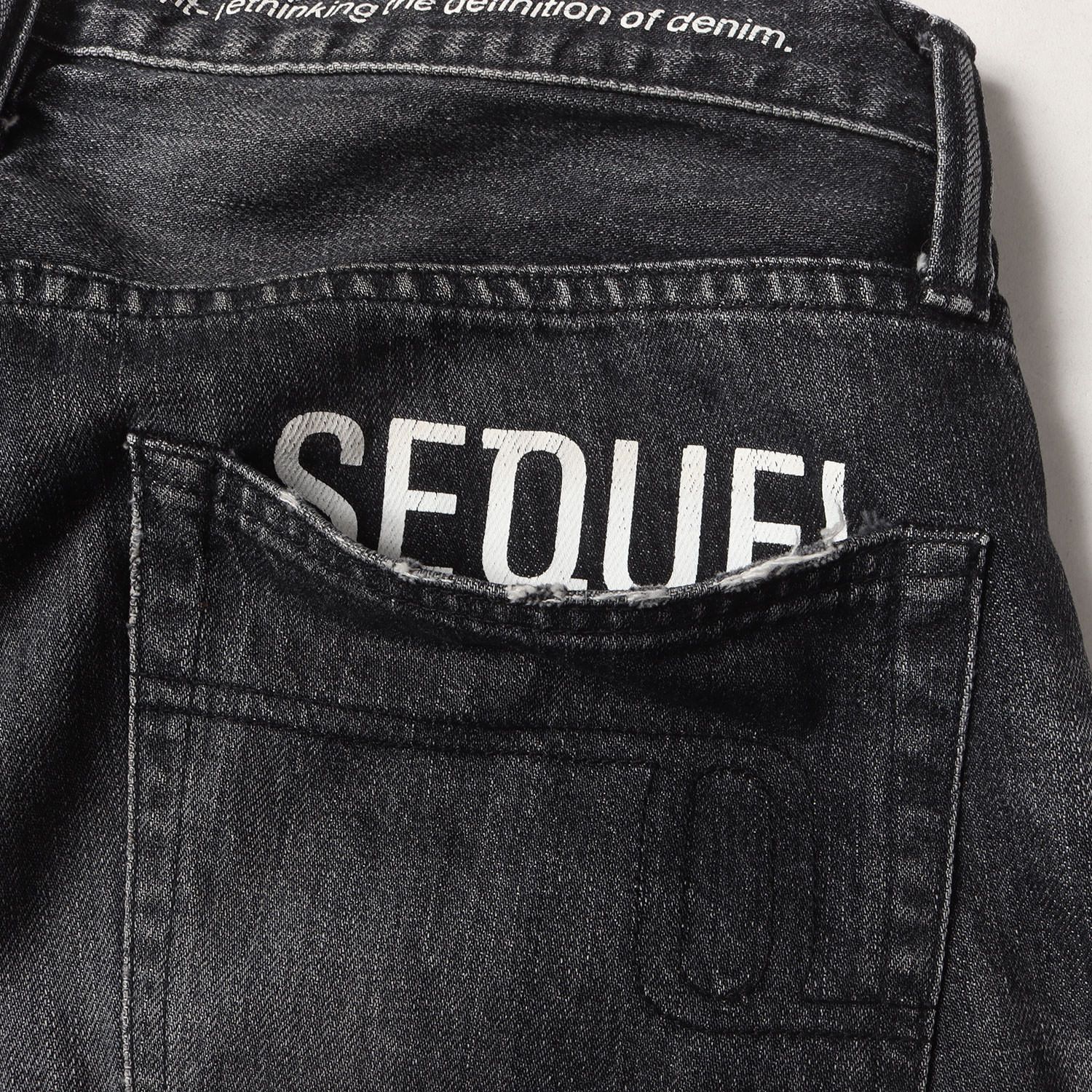 【美品】SEQUEL シークエル パンツ ブラック 黒 サイズ:M | 22SS fragment design ダメージリペア加工 デニムパンツ (DAMAGE DENIM PANTS BLACK) | ボトムス ジーンズ ジーパン【メンズ】【中古】 美品】SEQUEL シークエル パンツ ブラック 黒 サイズ:M | 22SS