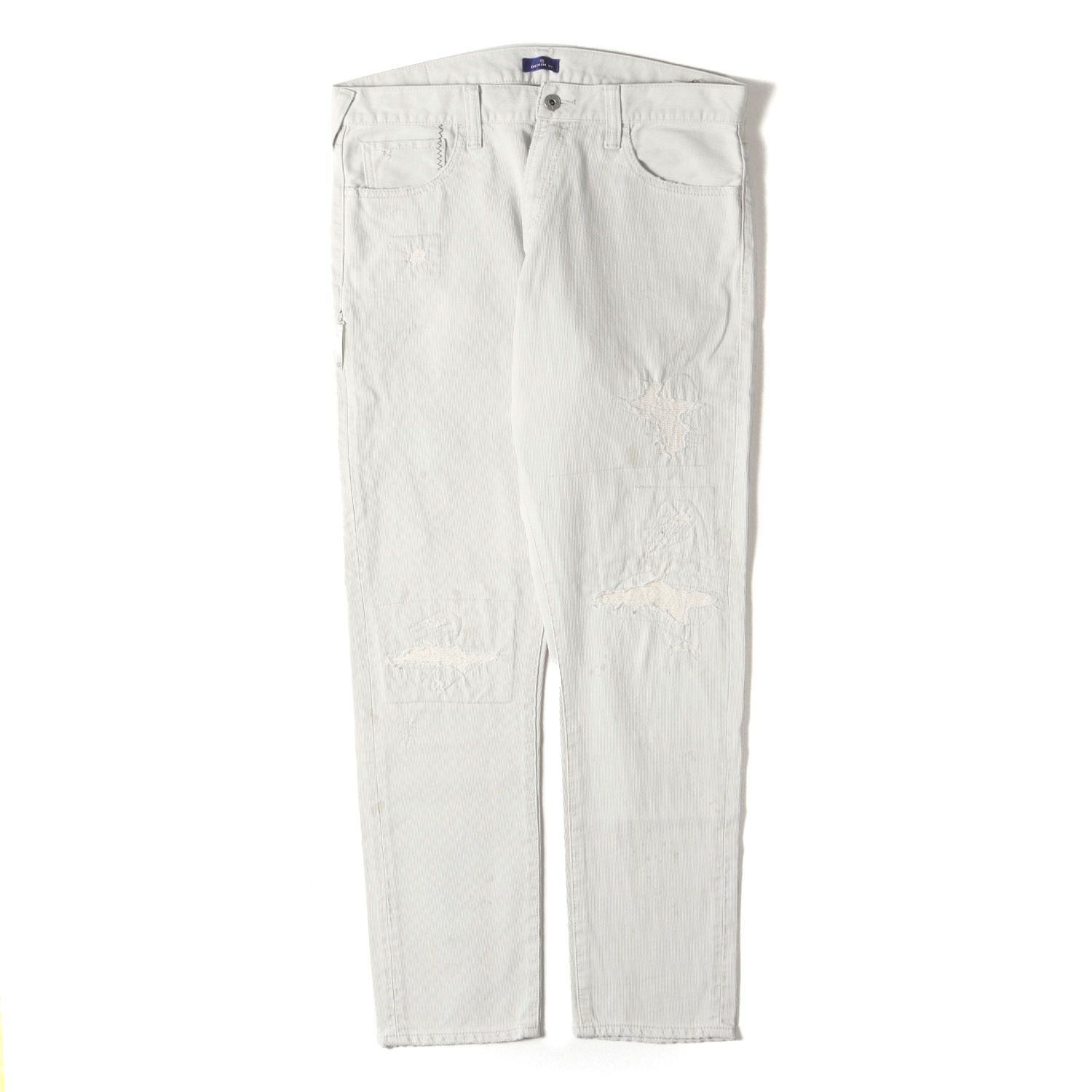 【美品】VANQUISH ヴァンキッシュ パンツ オフホワイト 白 サイズ:32 | fragment design ダメージリペア加工 5ポケット ピケパンツ | ボトムス ズボン【メンズ】【中古】 美品】VANQUISH ヴァンキッシュ パンツ オフホワイト 白 サイズ:32