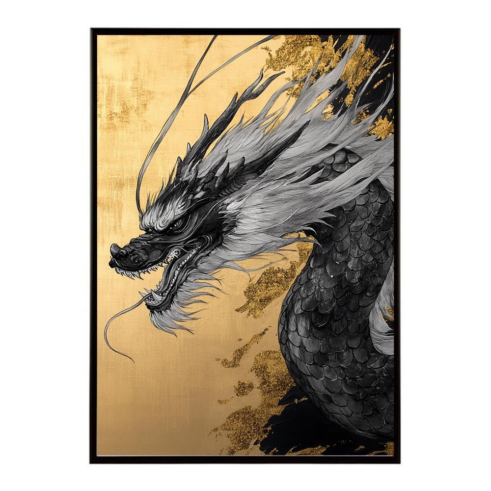 B2サイズ（約51x73cm）】【lh-poster-3549】【フレーム付き】開運 金色