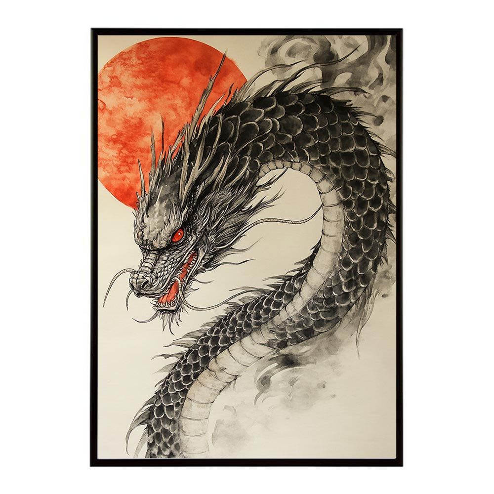 A1サイズ（約59x84cm）】【lh-poster-9918】【フレーム付き】ドラゴン