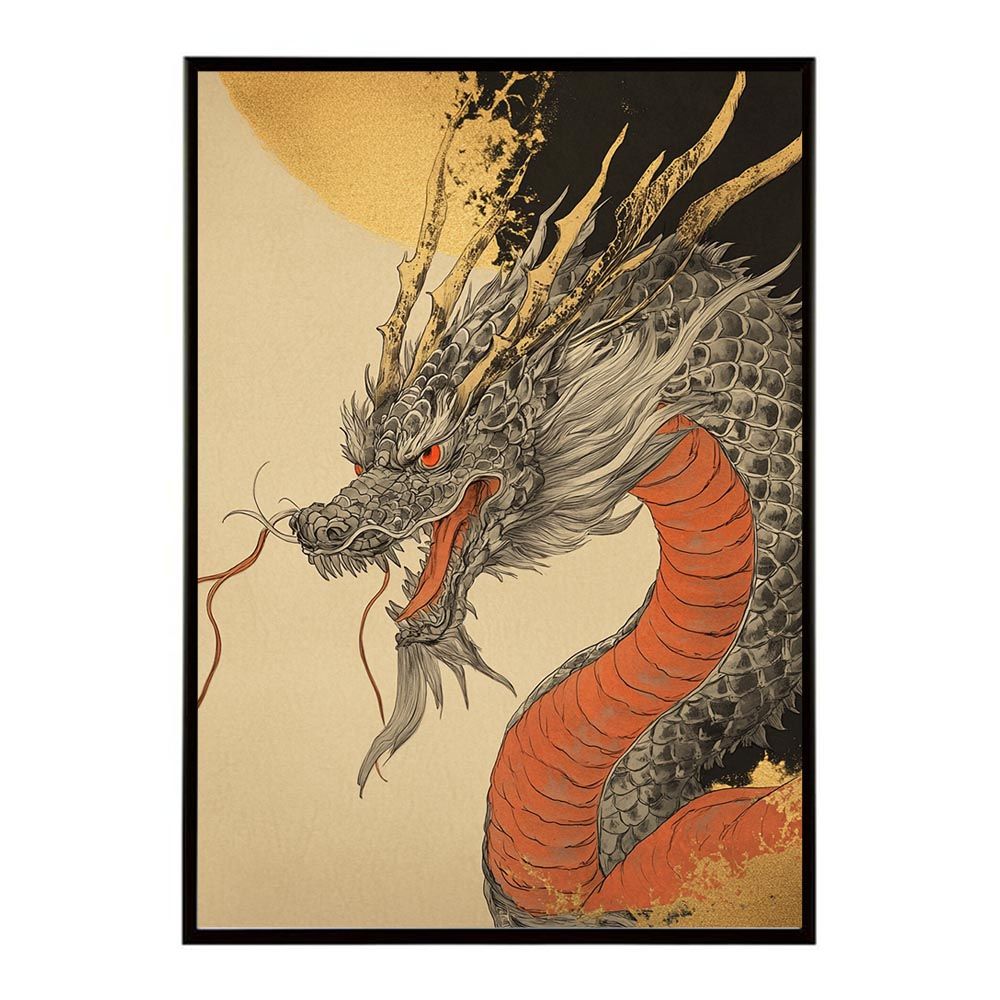 A1サイズ（約59x84cm）】【lh-poster-9920】【フレーム付き】ドラゴン