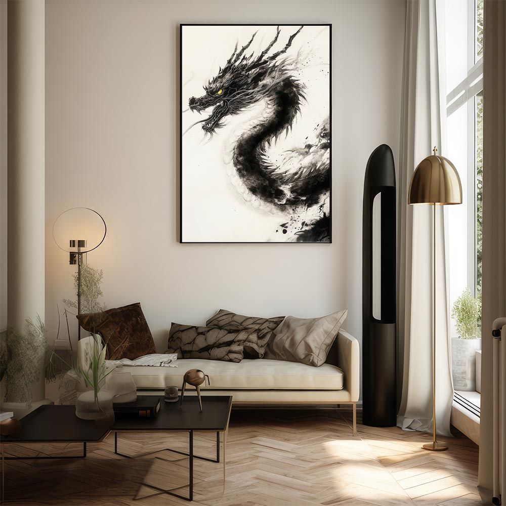 A2サイズ（約42x59cm）】【lh-poster-9923】【フレーム付き】ドラゴン
