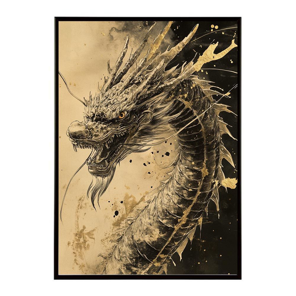A1サイズ（約59x84cm）】【lh-poster-9928】【フレーム付き】ドラゴン