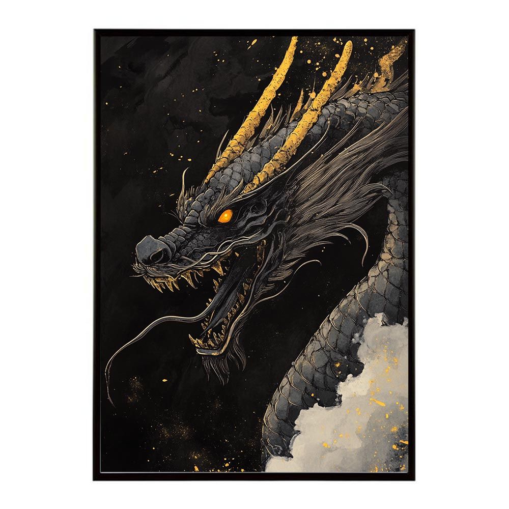 A1サイズ（約59x84cm）】【lh-poster-3603】【フレーム付き】開運 金色