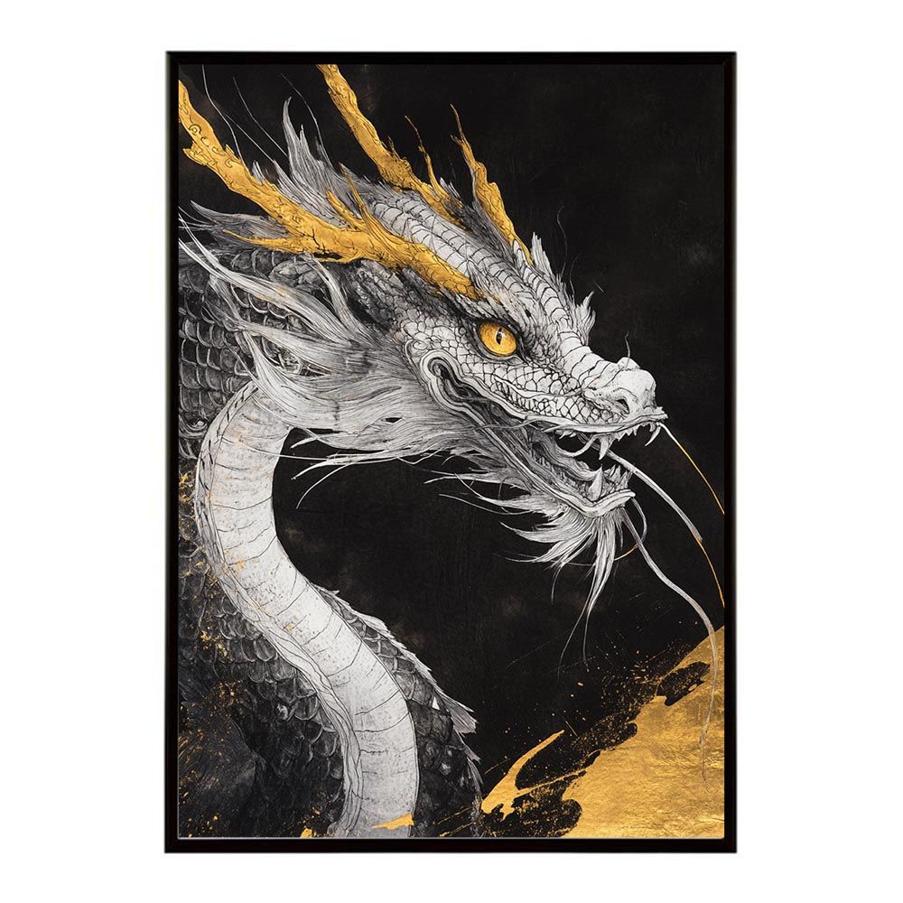 B3サイズ（約36x51cm）】【lh-poster-9930】【フレーム付き】ドラゴン