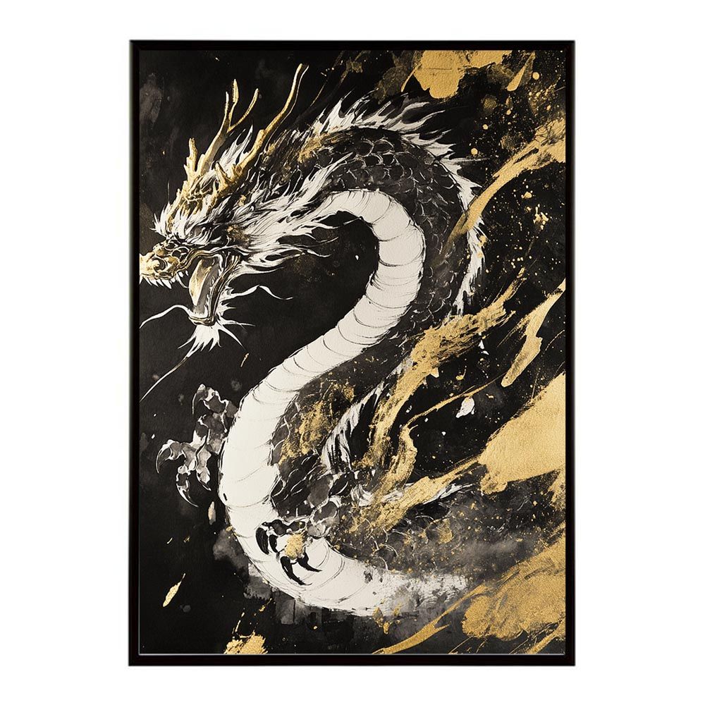 A2サイズ（約42x59cm）】【lh-poster-9932】【フレーム付き】ドラゴン