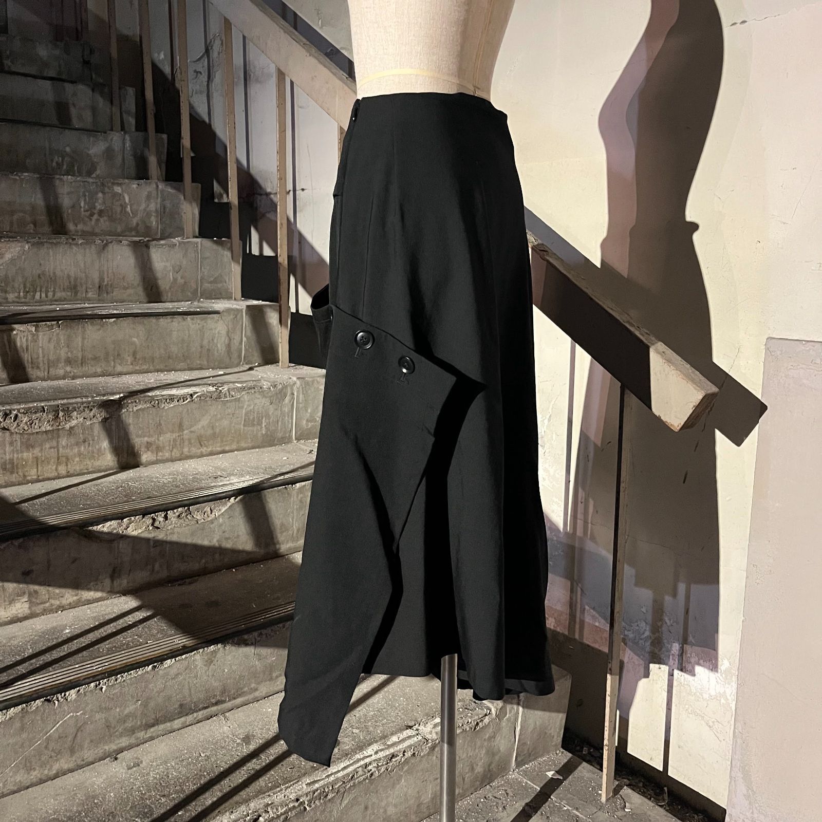 Y's 19aw ウールギャバ変形ラップスカート ワイズ 2019aw 小売業者