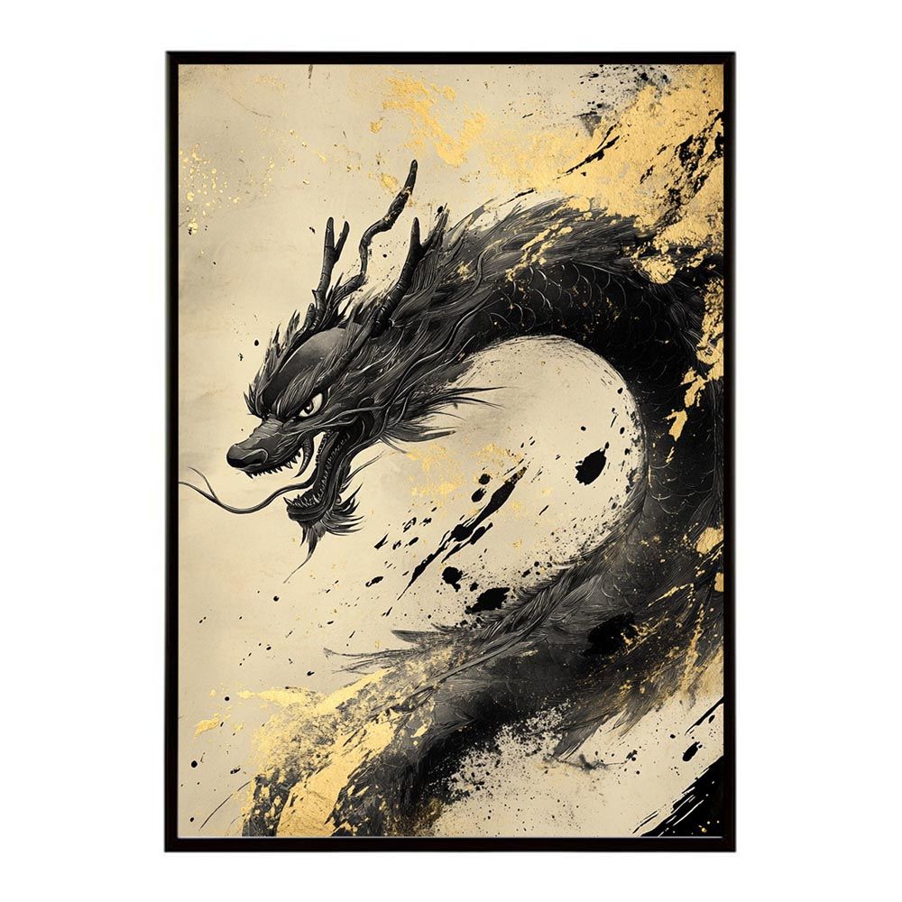 B2サイズ（約51x73cm）】【lh-poster-9946】【フレーム付き】ドラゴン