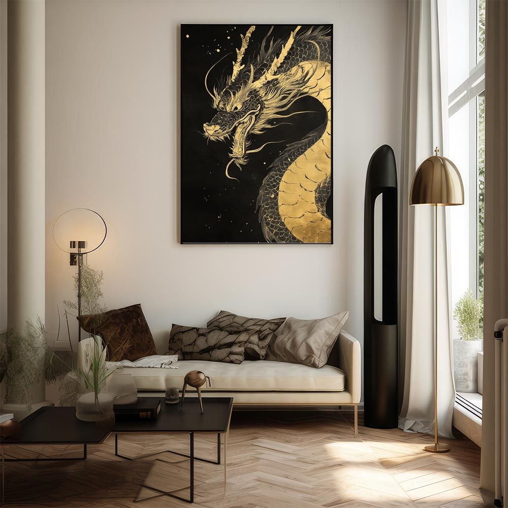 A2サイズ（約42x59cm）】【lh-poster-9959】【フレーム付き】ドラゴン