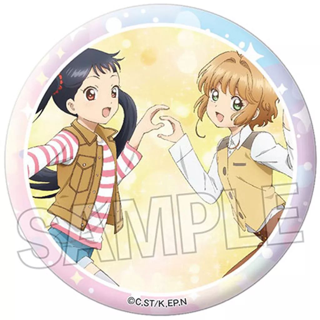 中古】バッジ・ビンズ E.木之本桜＆李苺鈴 ギラギラ缶バッジ 「カード